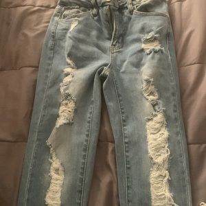 brand new light washed jeans